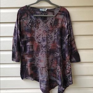 XL Unity World Wear rhinestone Sequin Top